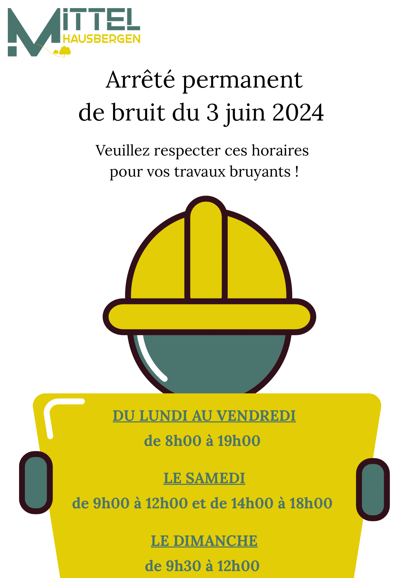 BRUIT AUTORISE ET HORAIRES